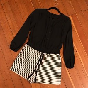 Ann Taylor Petites Romper / Jumpsuit Black / White